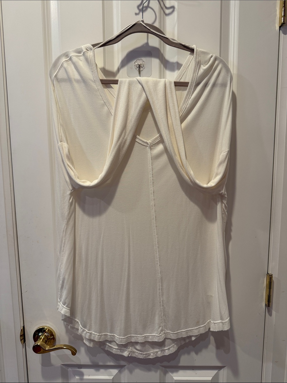 Free People Cream Oversized Long Sleeve Tunic